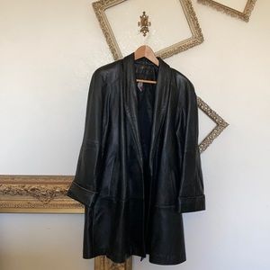 Black leather Coat